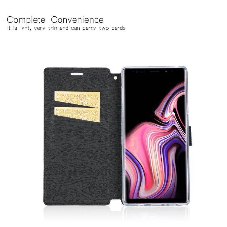 For Galaxy Note9 Ultra-thin Tree Texture Horizontal Flip TPU + PU Leather Case, with Card Slots & Holder & Lanyard