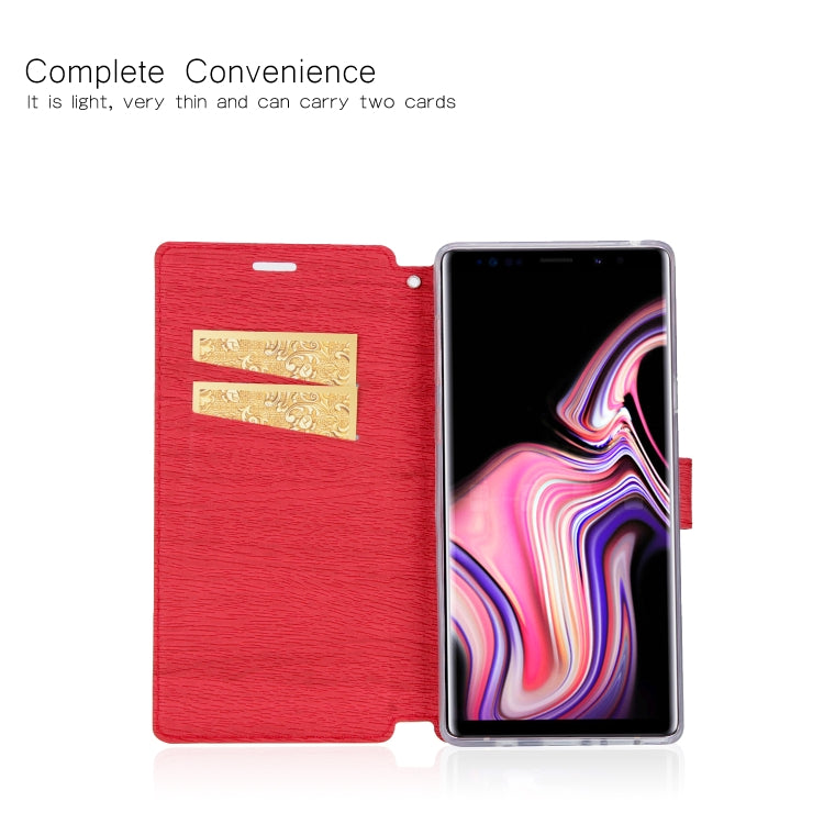 For Galaxy Note9 Ultra-thin Tree Texture Horizontal Flip TPU + PU Leather Case, with Card Slots & Holder & Lanyard
