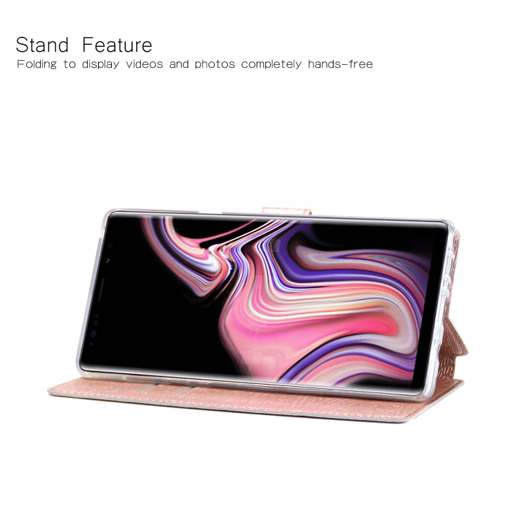 For Galaxy Note9 Ultra-thin Tree Texture Horizontal Flip TPU + PU Leather Case, with Card Slots & Holder & Lanyard