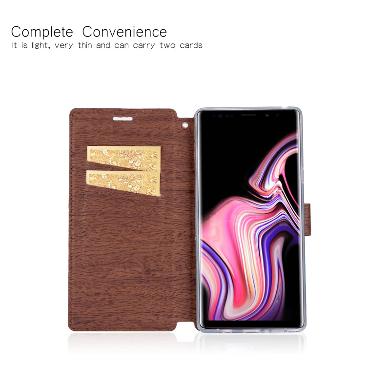 For Galaxy Note9 Ultra-thin Tree Texture Horizontal Flip TPU + PU Leather Case, with Card Slots & Holder & Lanyard