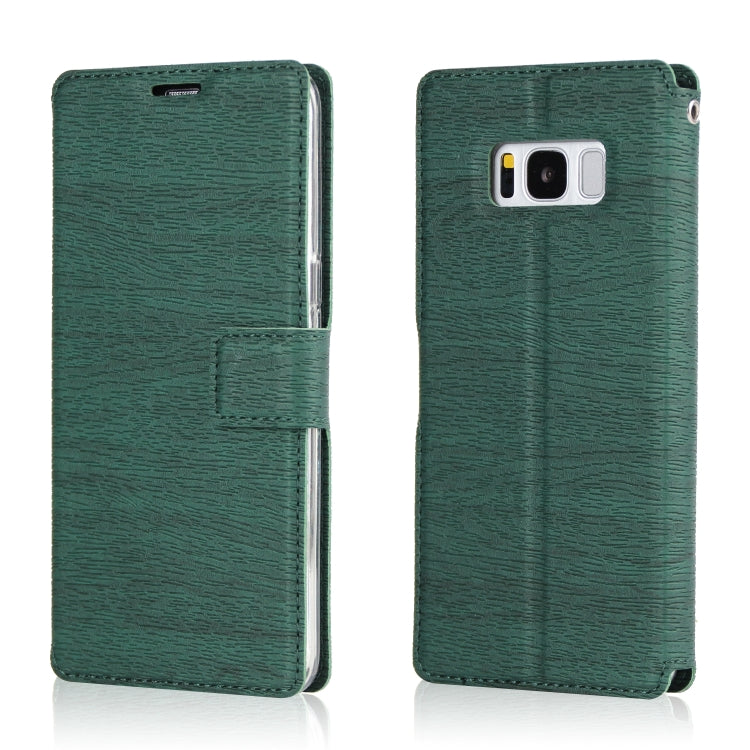 For Galaxy S8 Ultra-thin Tree Texture Horizontal Flip TPU + PU Leather Case, with Card Slots & Holder & Lanyard