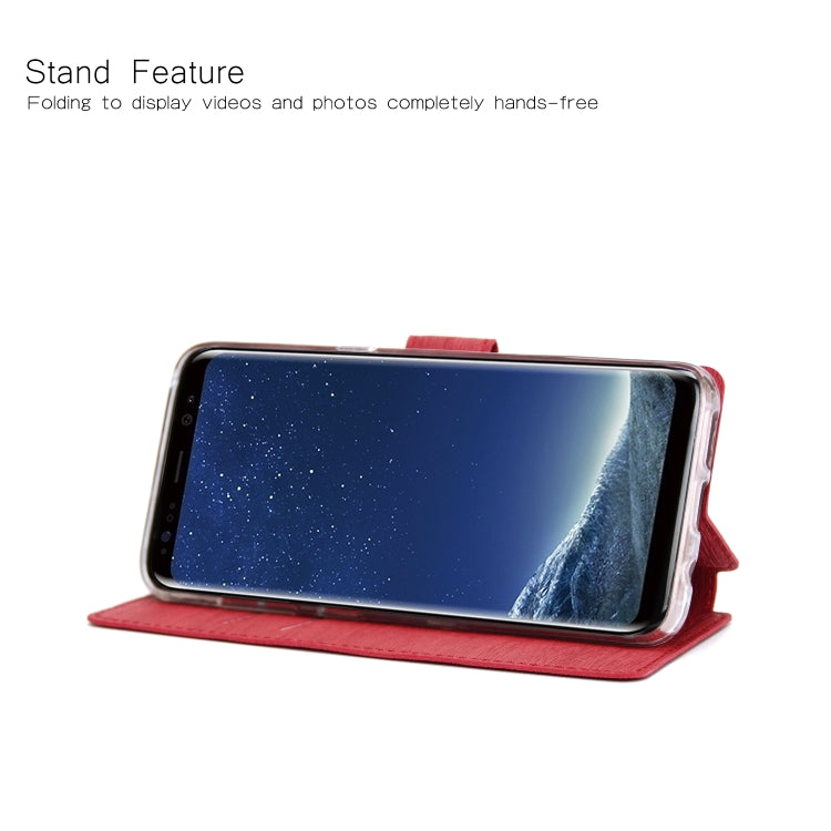 For Galaxy S8 Ultra-thin Tree Texture Horizontal Flip TPU + PU Leather Case, with Card Slots & Holder & Lanyard