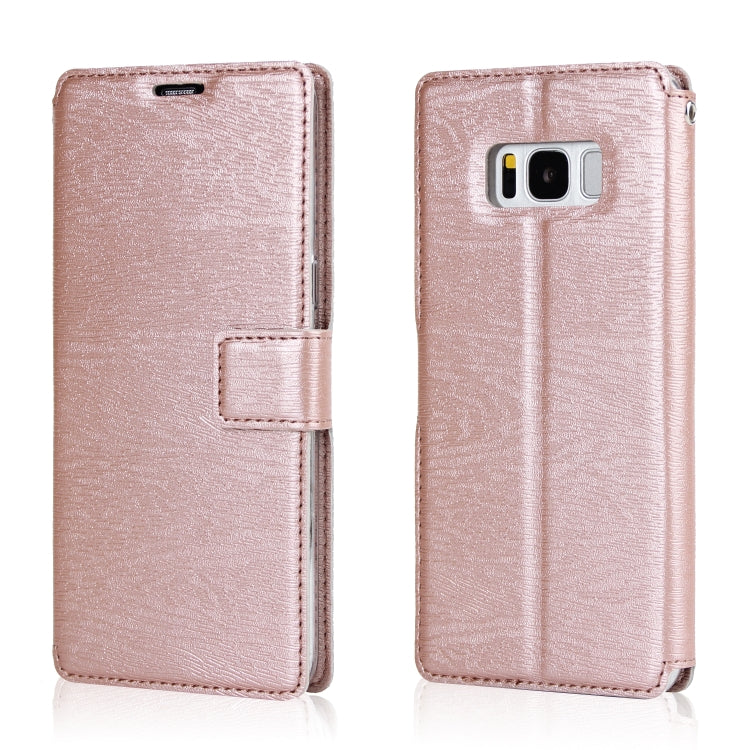 For Galaxy S8 Ultra-thin Tree Texture Horizontal Flip TPU + PU Leather Case, with Card Slots & Holder & Lanyard