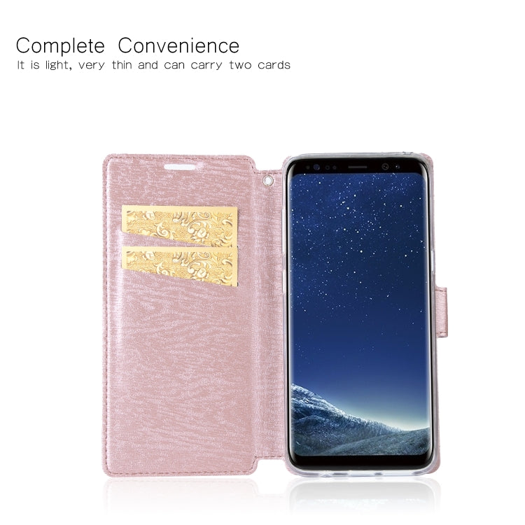For Galaxy S8 Ultra-thin Tree Texture Horizontal Flip TPU + PU Leather Case, with Card Slots & Holder & Lanyard