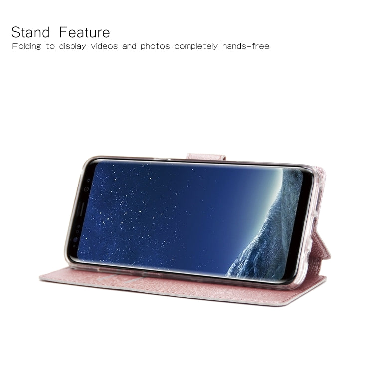 For Galaxy S8 Ultra-thin Tree Texture Horizontal Flip TPU + PU Leather Case, with Card Slots & Holder & Lanyard