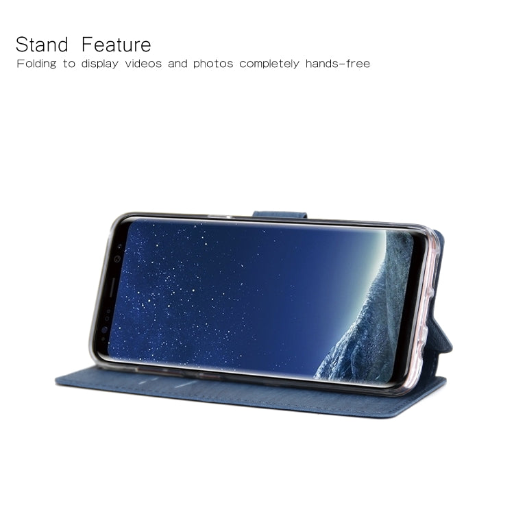 For Galaxy S8+ Ultra-thin Tree Texture Horizontal Flip TPU + PU Leather Case, with Card Slots & Holder & Lanyard