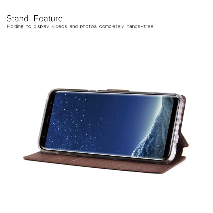 For Galaxy S8+ Ultra-thin Tree Texture Horizontal Flip TPU + PU Leather Case, with Card Slots & Holder & Lanyard
