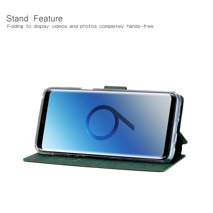 For Galaxy S9 Ultra-thin Tree Texture Horizontal Flip TPU + PU Leather Case, with Card Slots & Holder & Lanyard