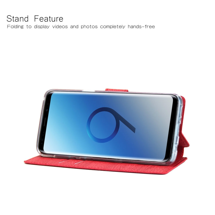 For Galaxy S9 Ultra-thin Tree Texture Horizontal Flip TPU + PU Leather Case, with Card Slots & Holder & Lanyard