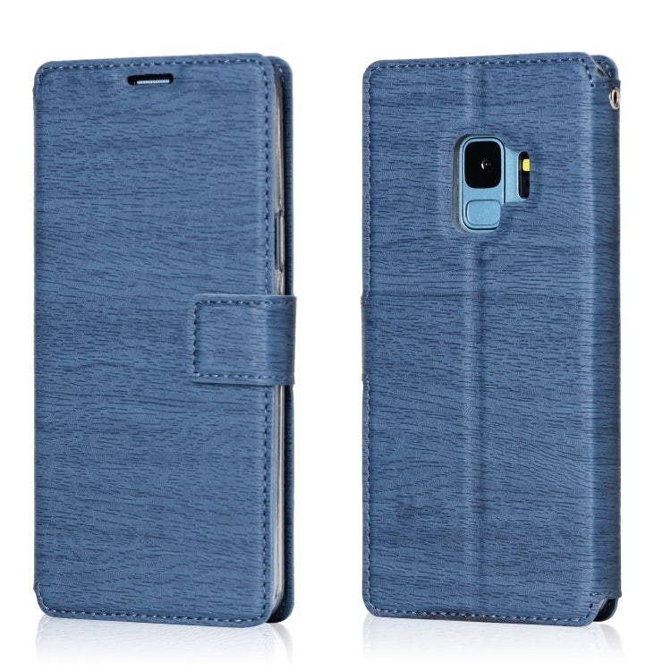 For Galaxy S9 Ultra-thin Tree Texture Horizontal Flip TPU + PU Leather Case, with Card Slots & Holder & Lanyard