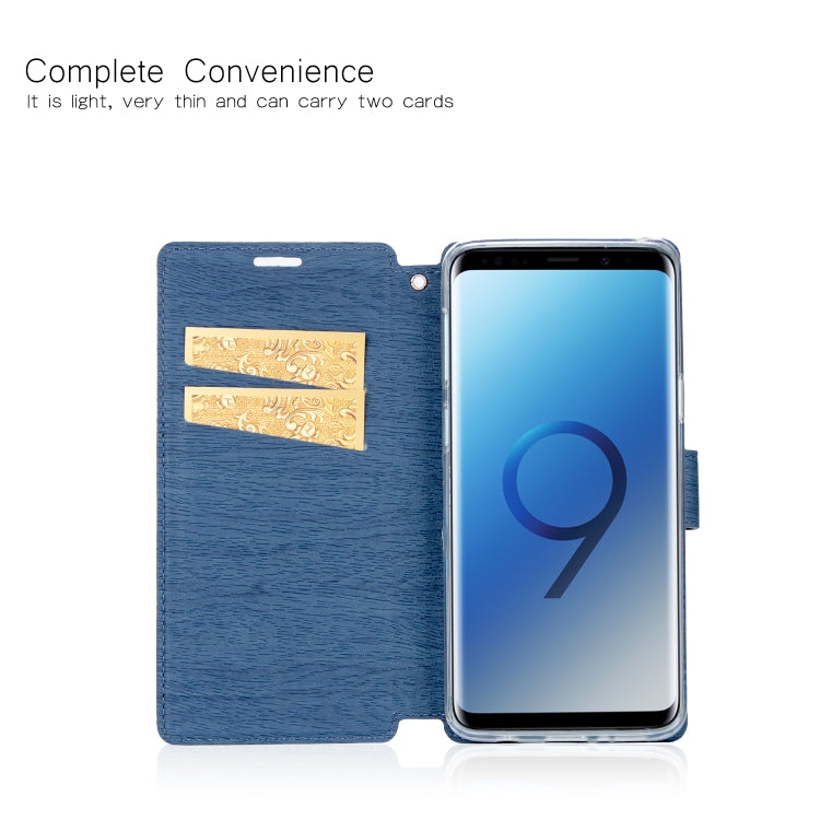 For Galaxy S9 Ultra-thin Tree Texture Horizontal Flip TPU + PU Leather Case, with Card Slots & Holder & Lanyard