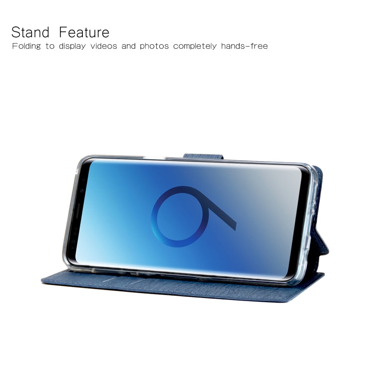 For Galaxy S9 Ultra-thin Tree Texture Horizontal Flip TPU + PU Leather Case, with Card Slots & Holder & Lanyard