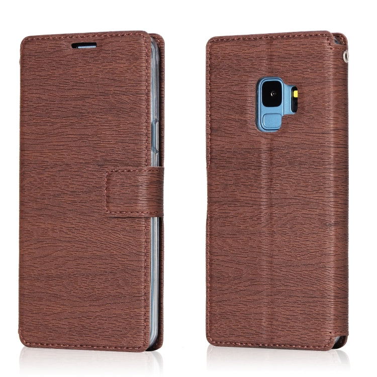 For Galaxy S9 Ultra-thin Tree Texture Horizontal Flip TPU + PU Leather Case, with Card Slots & Holder & Lanyard