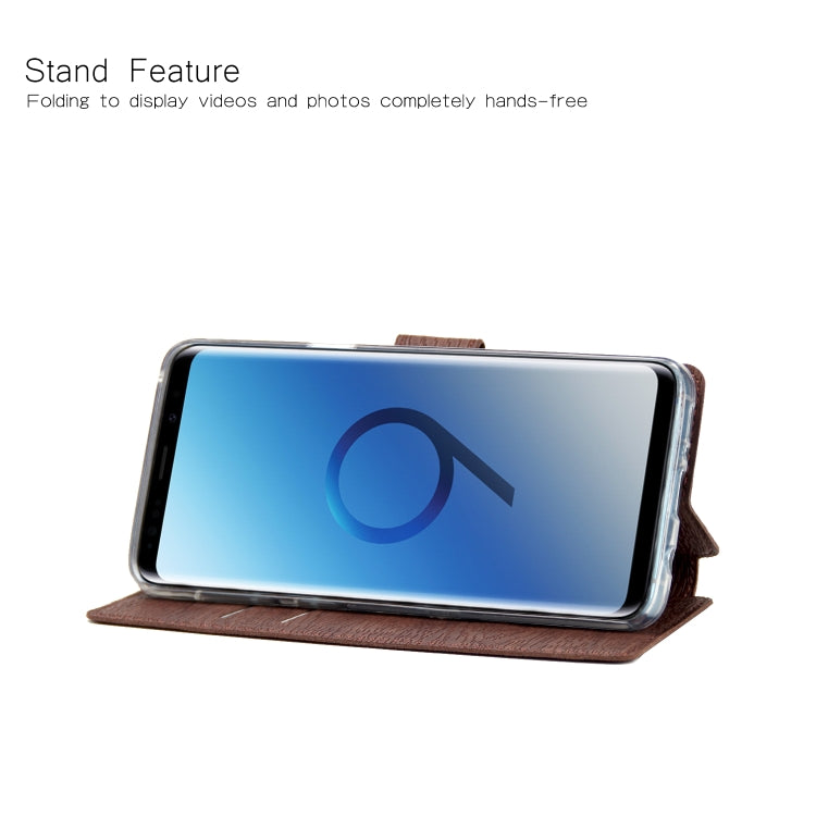 For Galaxy S9 Ultra-thin Tree Texture Horizontal Flip TPU + PU Leather Case, with Card Slots & Holder & Lanyard