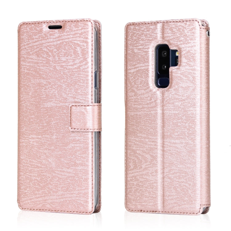 For Galaxy S9+ Ultra-thin Tree Texture Horizontal Flip TPU + PU Leather Case, with Card Slots & Holder & Lanyard