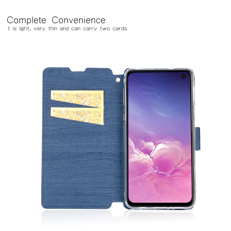 For Galaxy S10 Ultra-thin Tree Texture Horizontal Flip TPU + PU Leather Case, with Card Slots & Holder & Lanyard