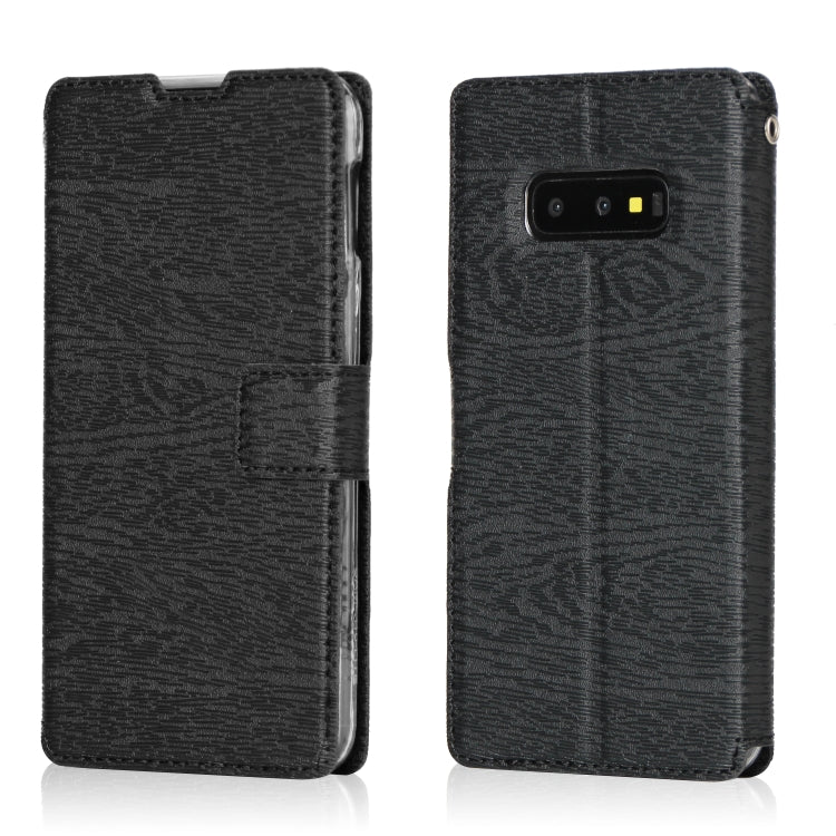For Galaxy S10e Ultra-thin Tree Texture Horizontal Flip TPU + PU Leather Case, with Card Slots & Holder & Lanyard