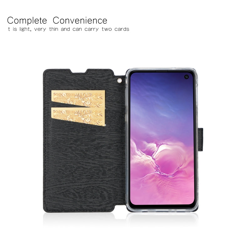 For Galaxy S10e Ultra-thin Tree Texture Horizontal Flip TPU + PU Leather Case, with Card Slots & Holder & Lanyard