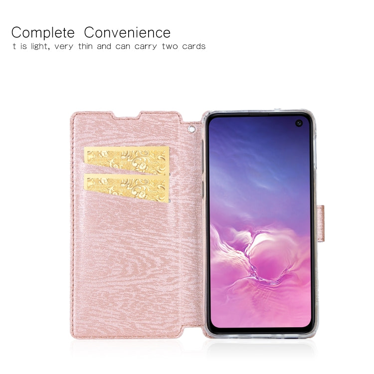 For Galaxy S10e Ultra-thin Tree Texture Horizontal Flip TPU + PU Leather Case, with Card Slots & Holder & Lanyard