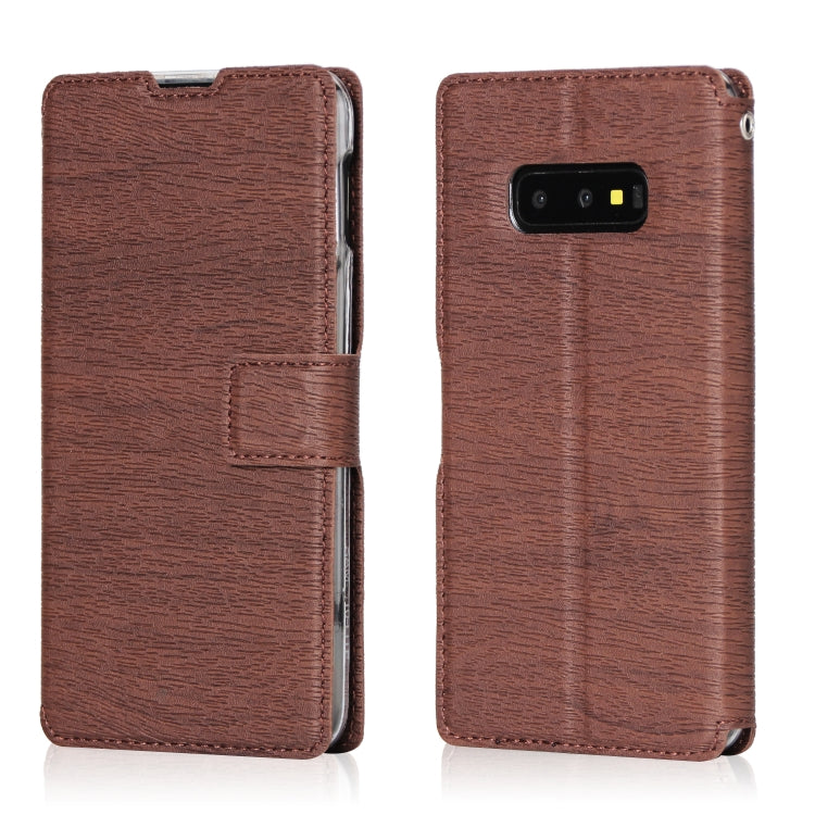 For Galaxy S10e Ultra-thin Tree Texture Horizontal Flip TPU + PU Leather Case, with Card Slots & Holder & Lanyard