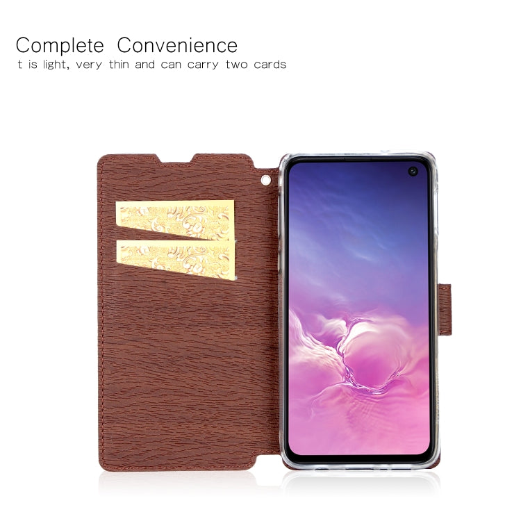 For Galaxy S10e Ultra-thin Tree Texture Horizontal Flip TPU + PU Leather Case, with Card Slots & Holder & Lanyard