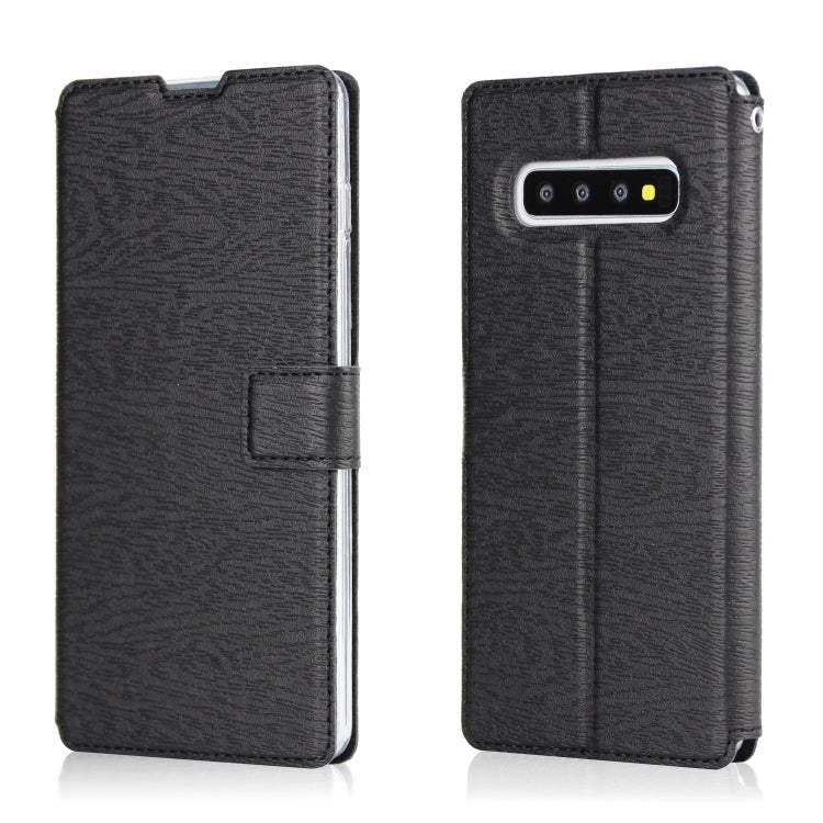 For Galaxy S10+ Ultra-thin Tree Texture Horizontal Flip TPU + PU Leather Case, with Card Slots & Holder & Lanyard