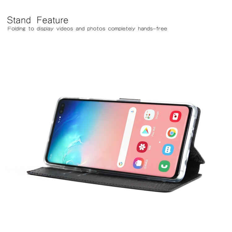 For Galaxy S10+ Ultra-thin Tree Texture Horizontal Flip TPU + PU Leather Case, with Card Slots & Holder & Lanyard