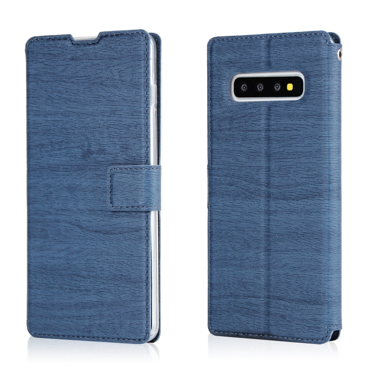 For Galaxy S10+ Ultra-thin Tree Texture Horizontal Flip TPU + PU Leather Case, with Card Slots & Holder & Lanyard