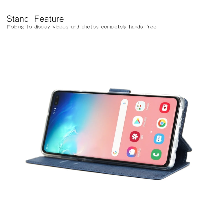 For Galaxy S10+ Ultra-thin Tree Texture Horizontal Flip TPU + PU Leather Case, with Card Slots & Holder & Lanyard