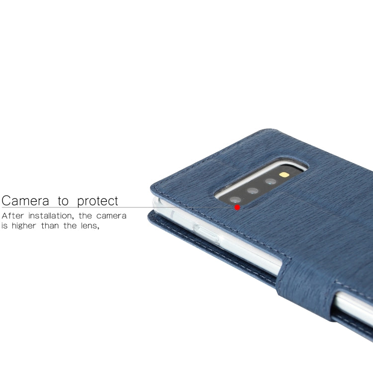 For Galaxy S10+ Ultra-thin Tree Texture Horizontal Flip TPU + PU Leather Case, with Card Slots & Holder & Lanyard