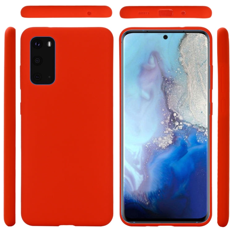 For Galaxy S20+ Solid Color Liquid Silicone Shockproof Full Coverage Protective Case