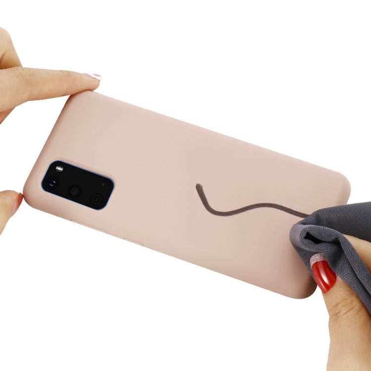For Galaxy S20+ Solid Color Liquid Silicone Shockproof Full Coverage Protective Case