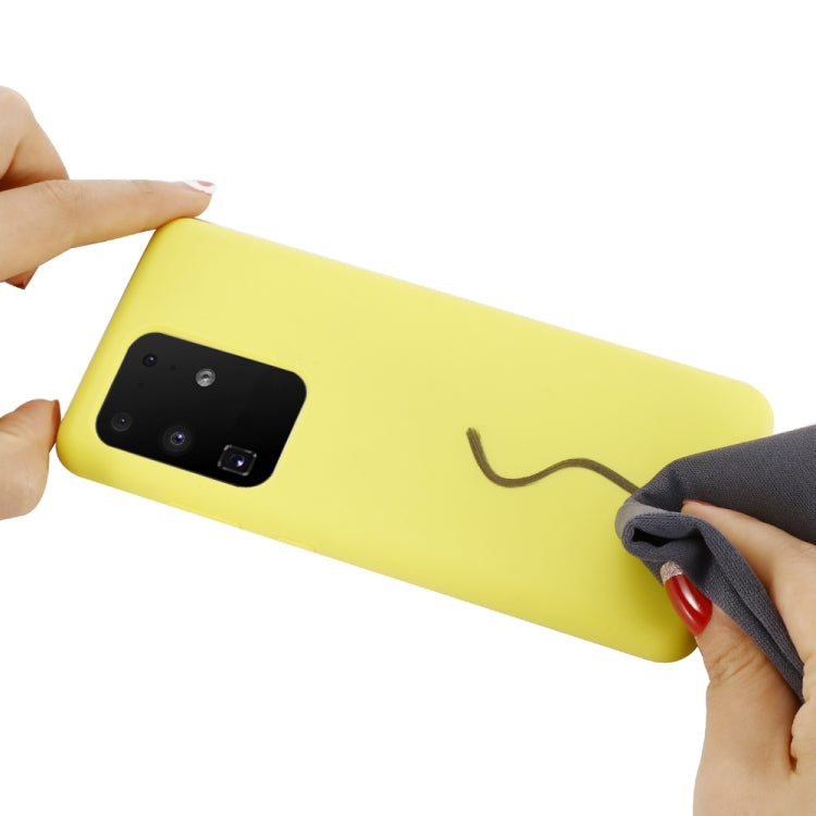 For Galaxy S20 Ultra Solid Color Liquid Silicone Shockproof Full Coverage Protective Case