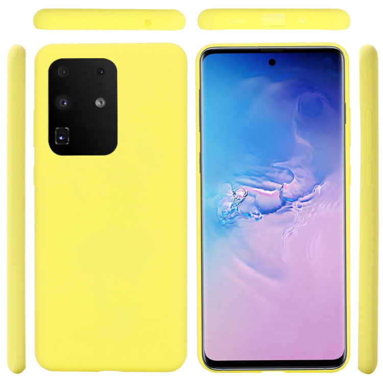 For Galaxy S20 Ultra Solid Color Liquid Silicone Shockproof Full Coverage Protective Case