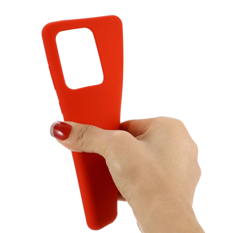 For Galaxy S20 Ultra Solid Color Liquid Silicone Shockproof Full Coverage Protective Case