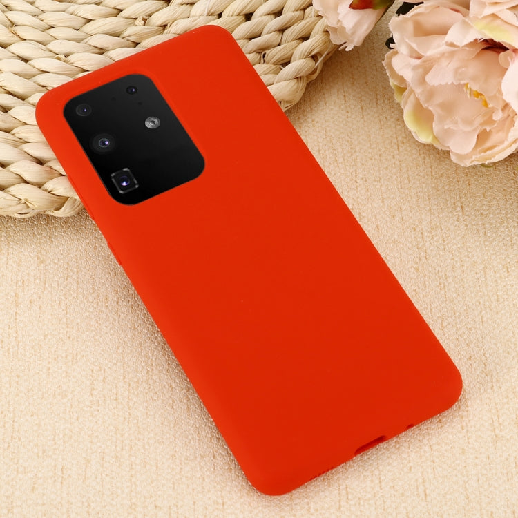 For Galaxy S20 Ultra Solid Color Liquid Silicone Shockproof Full Coverage Protective Case