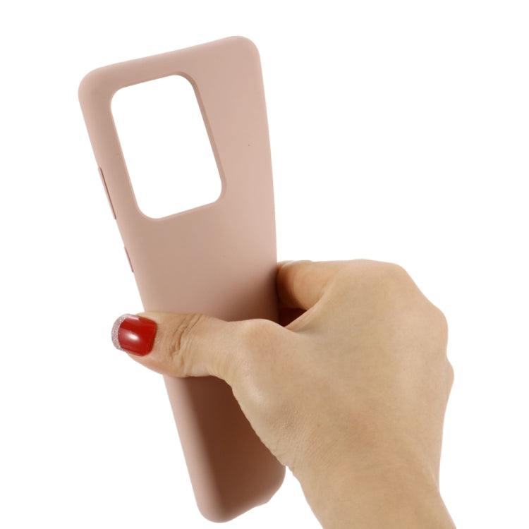 For Galaxy S20 Ultra Solid Color Liquid Silicone Shockproof Full Coverage Protective Case