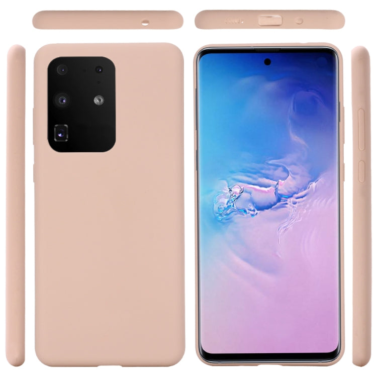 For Galaxy S20 Ultra Solid Color Liquid Silicone Shockproof Full Coverage Protective Case