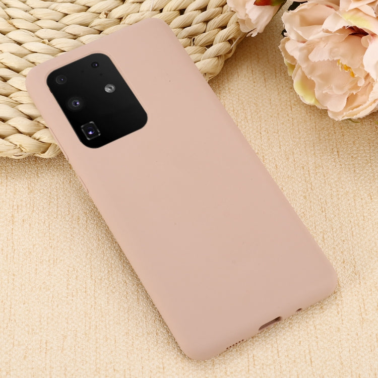 For Galaxy S20 Ultra Solid Color Liquid Silicone Shockproof Full Coverage Protective Case