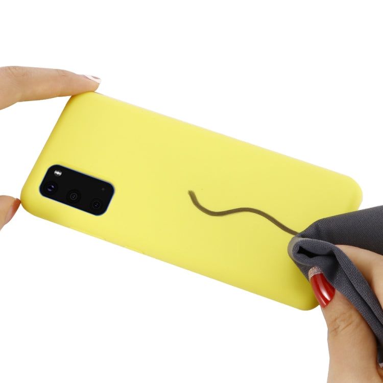 For Galaxy S20 Solid Color Liquid Silicone Shockproof Full Coverage Protective Case
