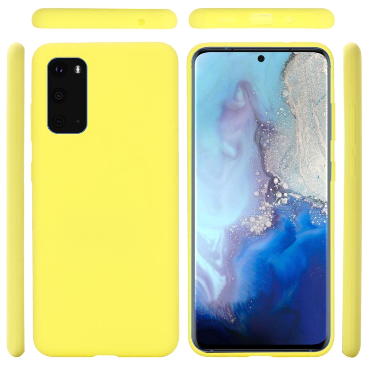 For Galaxy S20 Solid Color Liquid Silicone Shockproof Full Coverage Protective Case