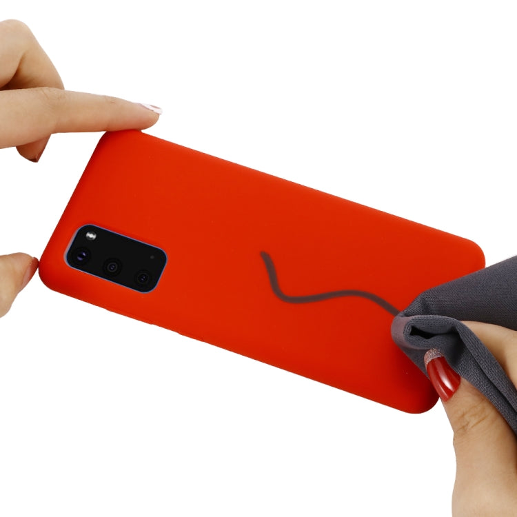 For Galaxy S20 Solid Color Liquid Silicone Shockproof Full Coverage Protective Case