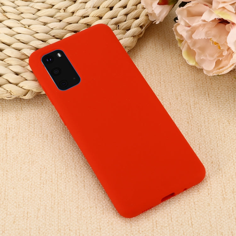 For Galaxy S20 Solid Color Liquid Silicone Shockproof Full Coverage Protective Case