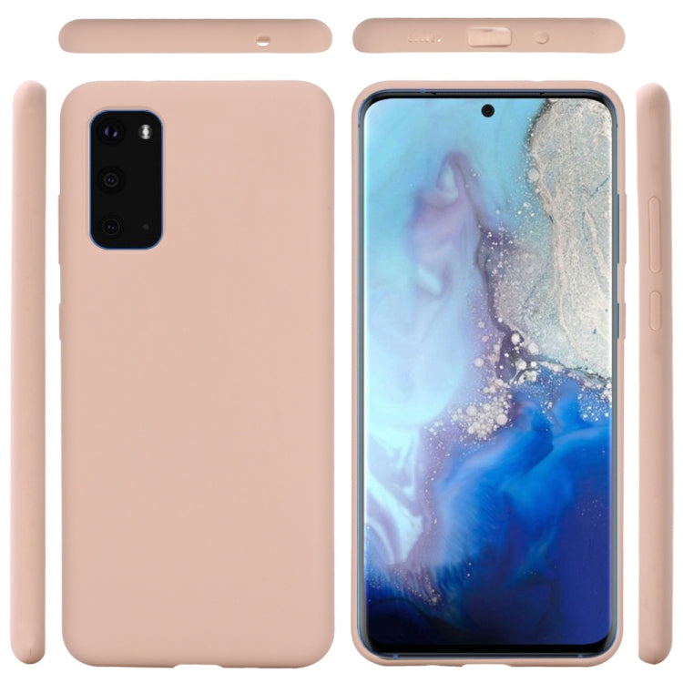 For Galaxy S20 Solid Color Liquid Silicone Shockproof Full Coverage Protective Case