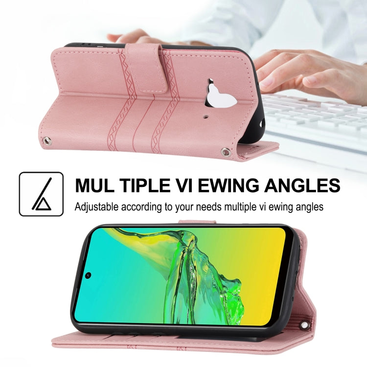 For Fujitsu Arrows F-52B Embossed Striped Magnetic Buckle Horizontal Flip Phone Leather Case