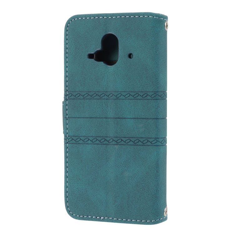 For Fujitsu Arrows F-52B Embossed Striped Magnetic Buckle Horizontal Flip Phone Leather Case
