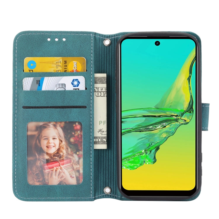 For Fujitsu Arrows F-52B Embossed Striped Magnetic Buckle Horizontal Flip Phone Leather Case