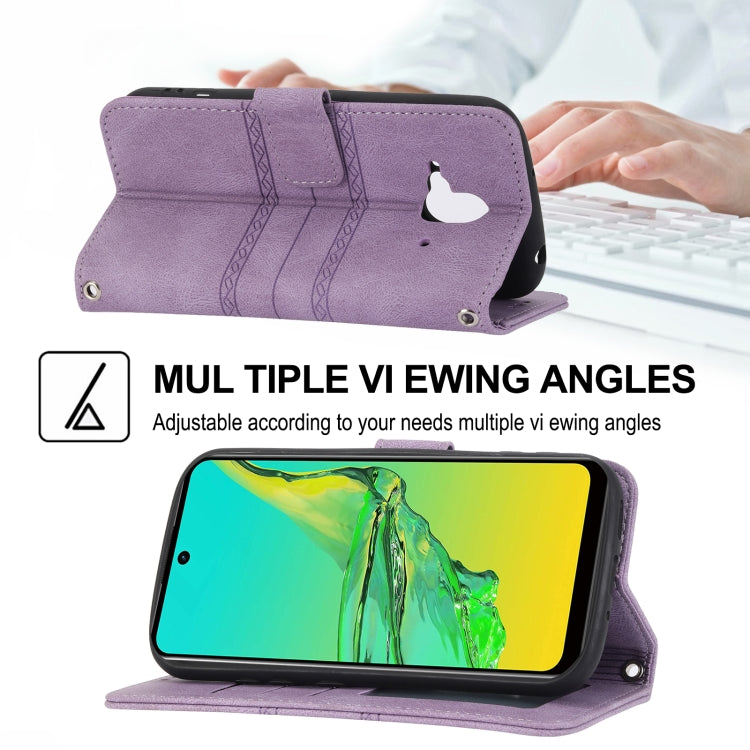 For Fujitsu Arrows F-52B Embossed Striped Magnetic Buckle Horizontal Flip Phone Leather Case