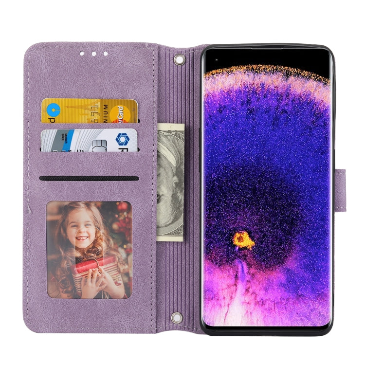 For OPPO Find X5 Pro Embossed Striped Magnetic Buckle Horizontal Flip Phone Leather Case