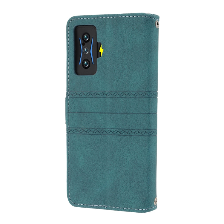 For Xiaomi Redmi K50 Gaming Embossed Striped Magnetic Buckle Horizontal Flip Phone Leather Case